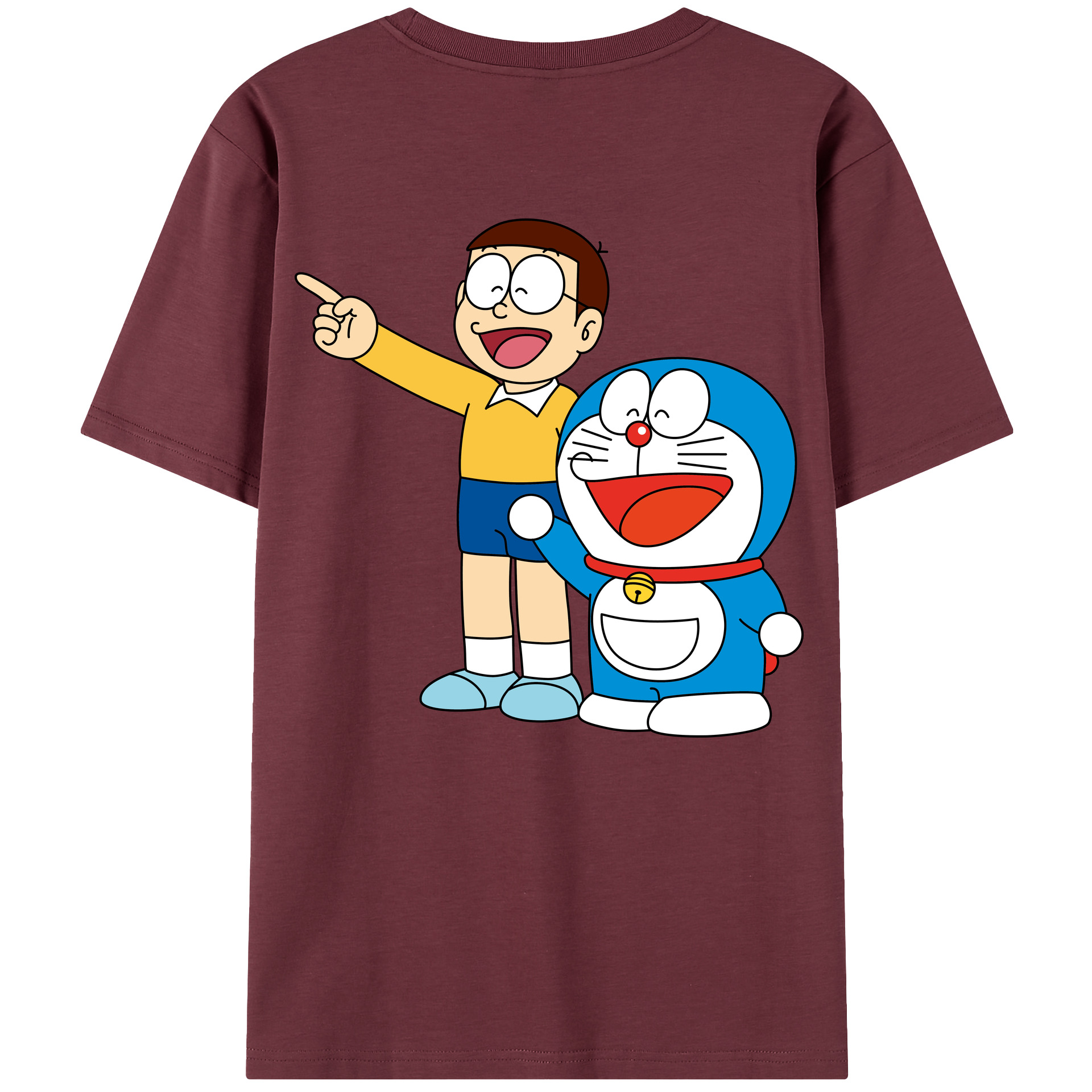 （画像用） ドラえもん 野比 のび太 Doraemon Nobita Nobi 綿100％半袖Tシャツ（背面プリント）